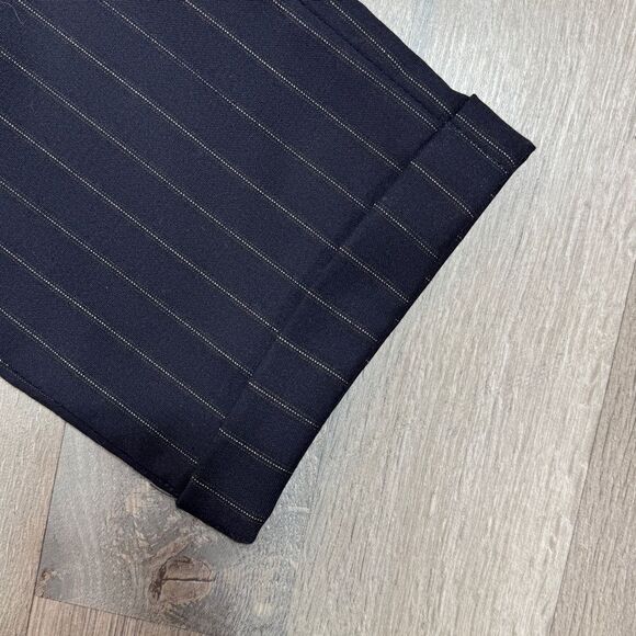 Casual Corner Pinstripe Cuff Hem Trouser Dress Pants Black 10 - Picture 6 of 13